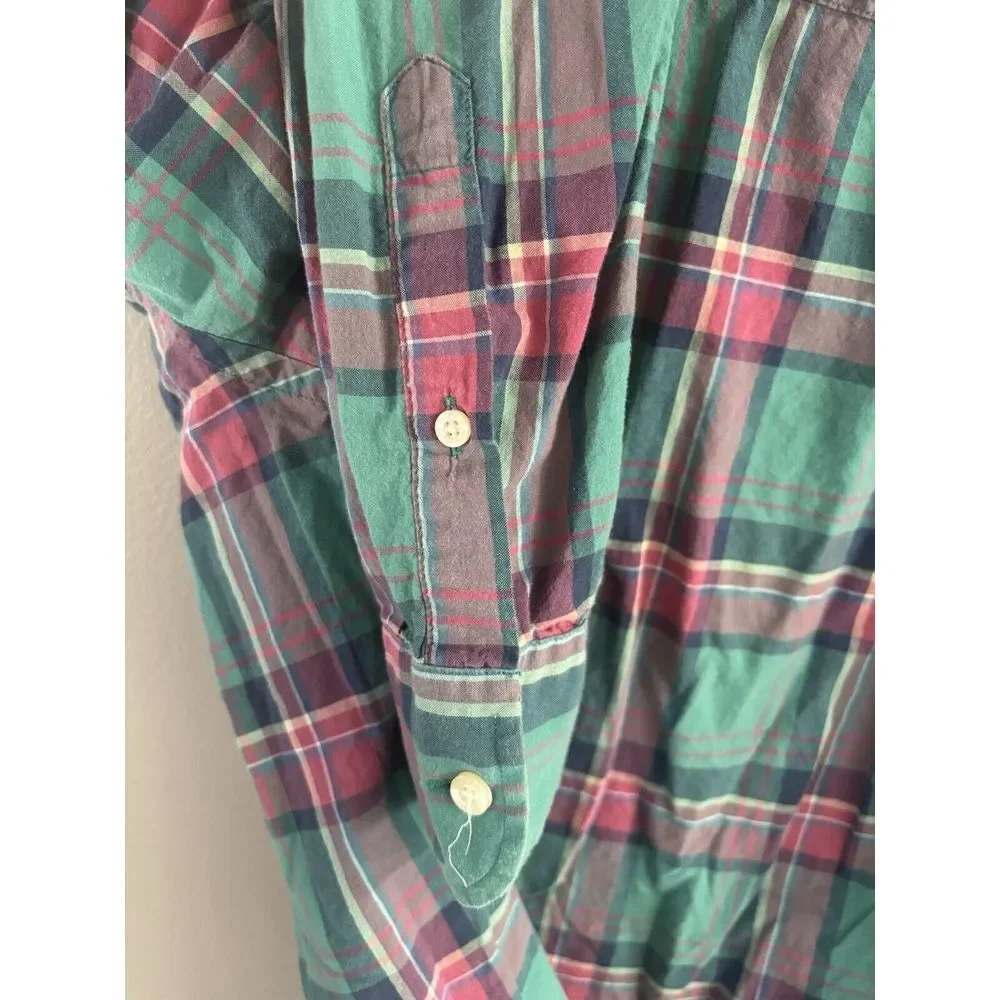 J. Crew Summer‎ Plaid Button Down Shirt Men's Size Large Business Casual